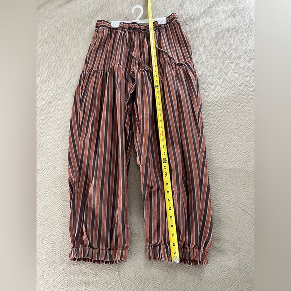 🆕 Free People Ellie Striped barrel pants in rust combo size small - Picture 8 of 13